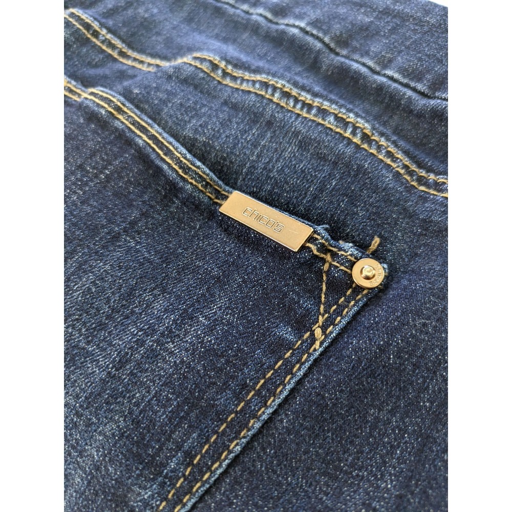 Chico's So Slimming Girlfriend Crop Jeans Dark Wash Denim Size 3 Large XL - Picture 3 of 7